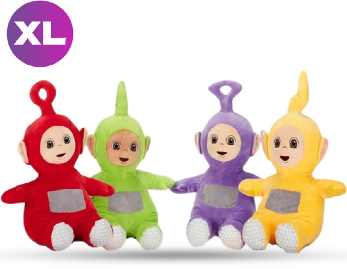 Teletubbies Pluche Knuffel Set XL 50 cm (Po, Dipsy, Tinky Winky, Laa Laa) - Speelgoed Knuffels voor Kinderen Jongens Meisjes Peuters Baby - 4 Stuks Extra Groot!