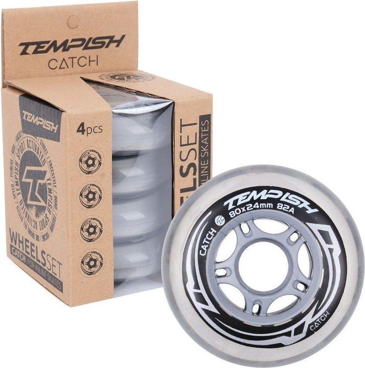 Tempish Skatewielen Catch 80 Mm / 82a Pu Grijs 4 Stuks