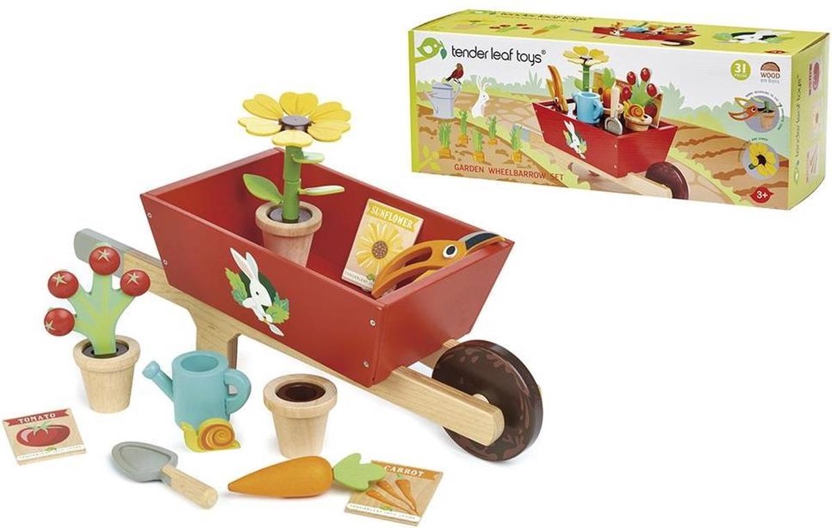 Tender Toys Kruiwagen Met Tuinset Junior 31-delig