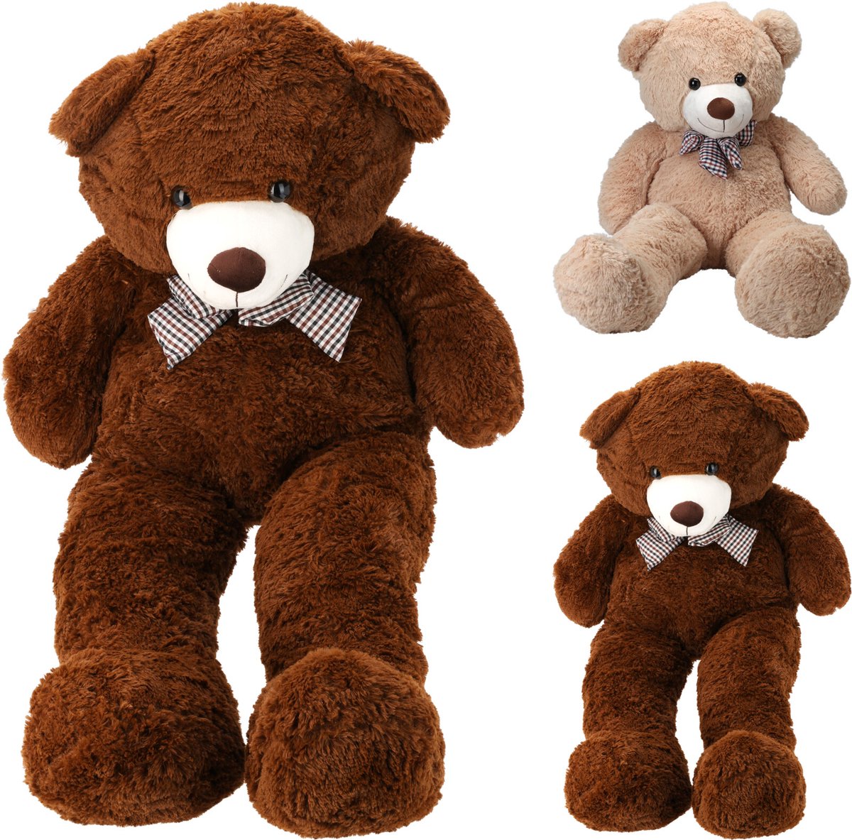 XXL - Knuffelbeer - Pluche - Donkerbruin - 120cm
