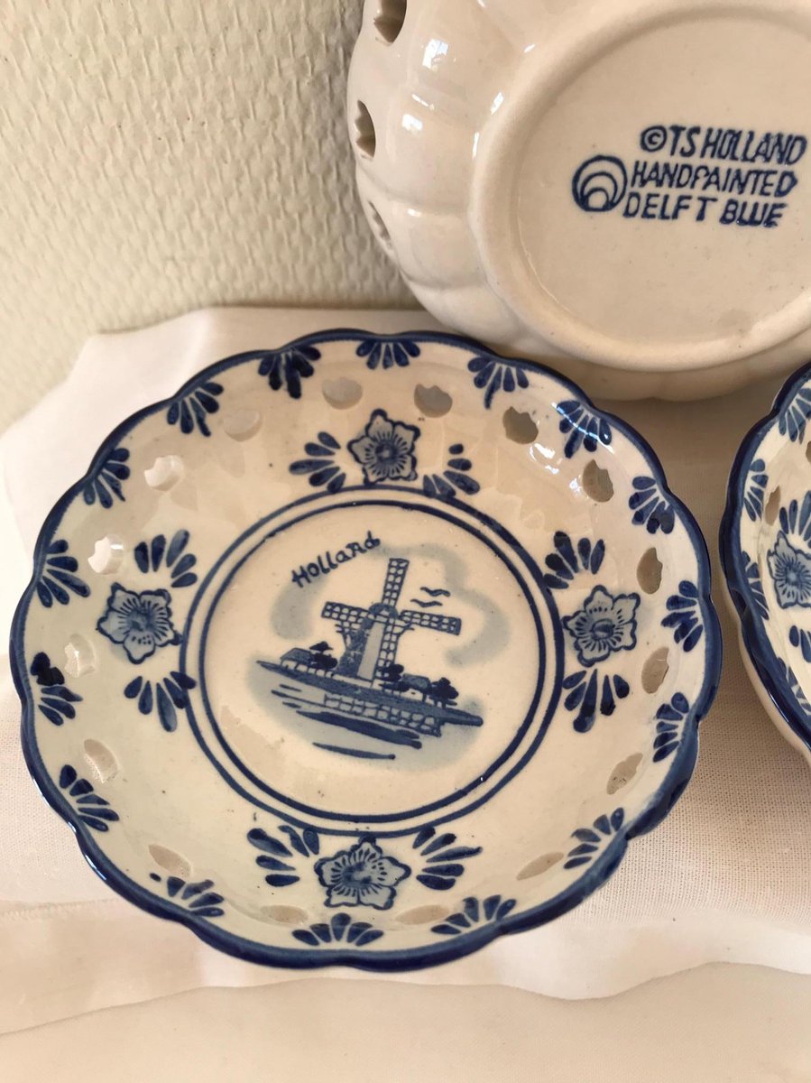 bonbonschaal rond tulpmodel Ter Steege Delfts blauw handgeschilderd kado