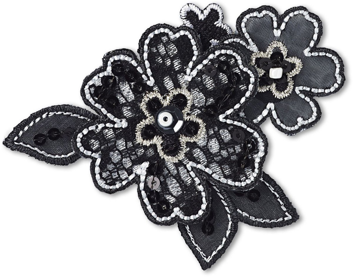 Appl. Bloemenrank zwart