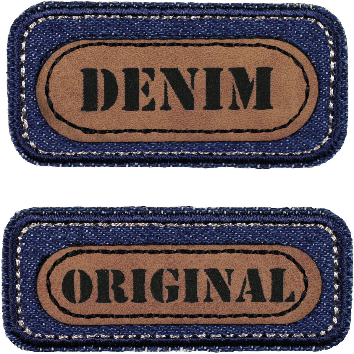 Appl. Jeans opstr. DENIM blauw bruin