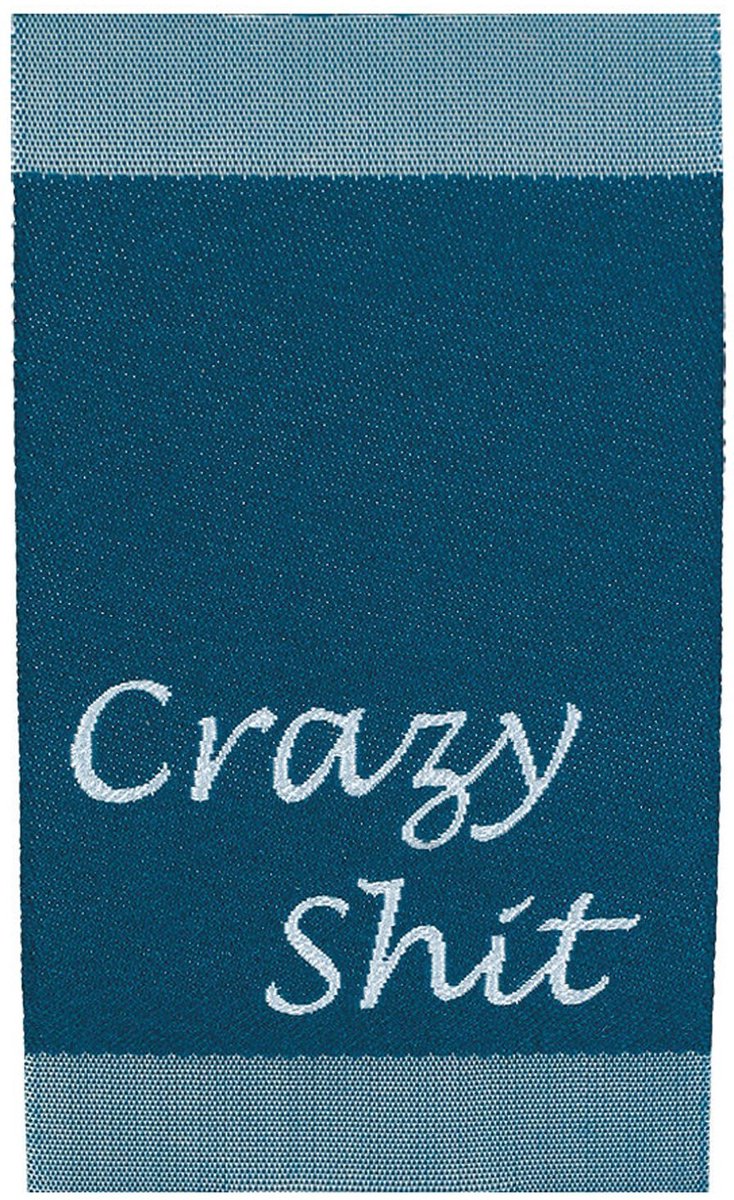 Appl. Label Crazy Shit Blauw