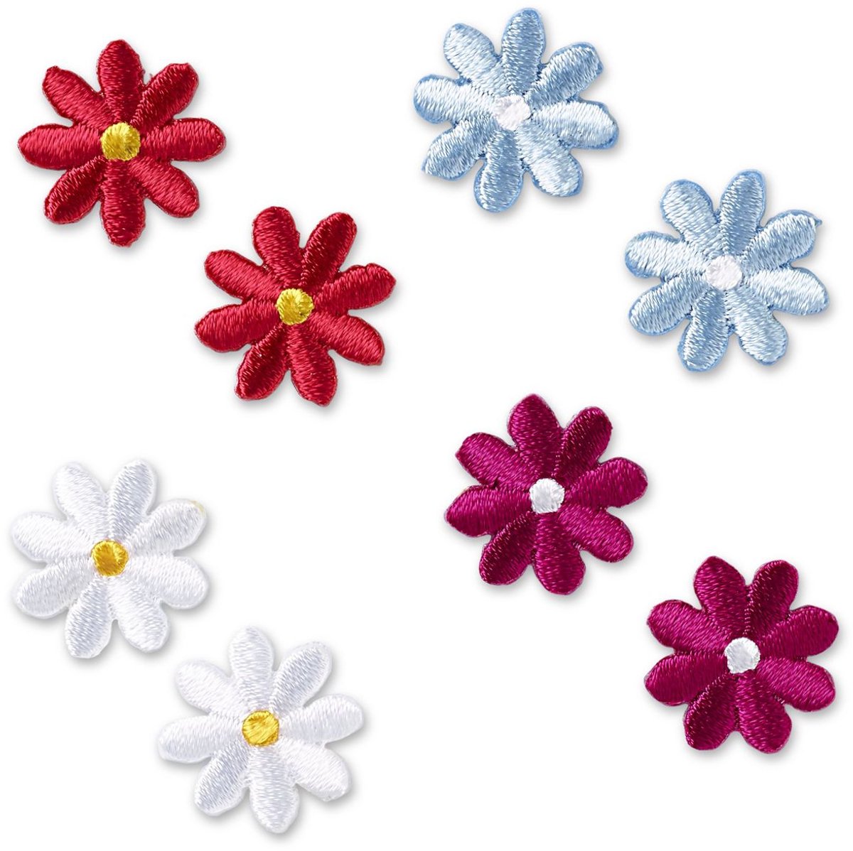 Appl.zelfkl./opstr. Bloemen gekleurd 8st