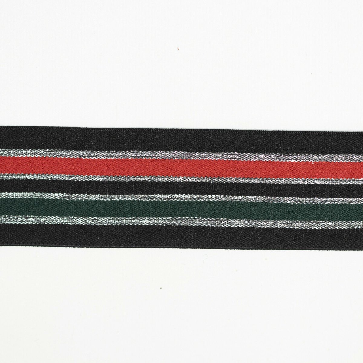 Elastiek 40mm PES rood ~ groen - Elastiek - Textielstad