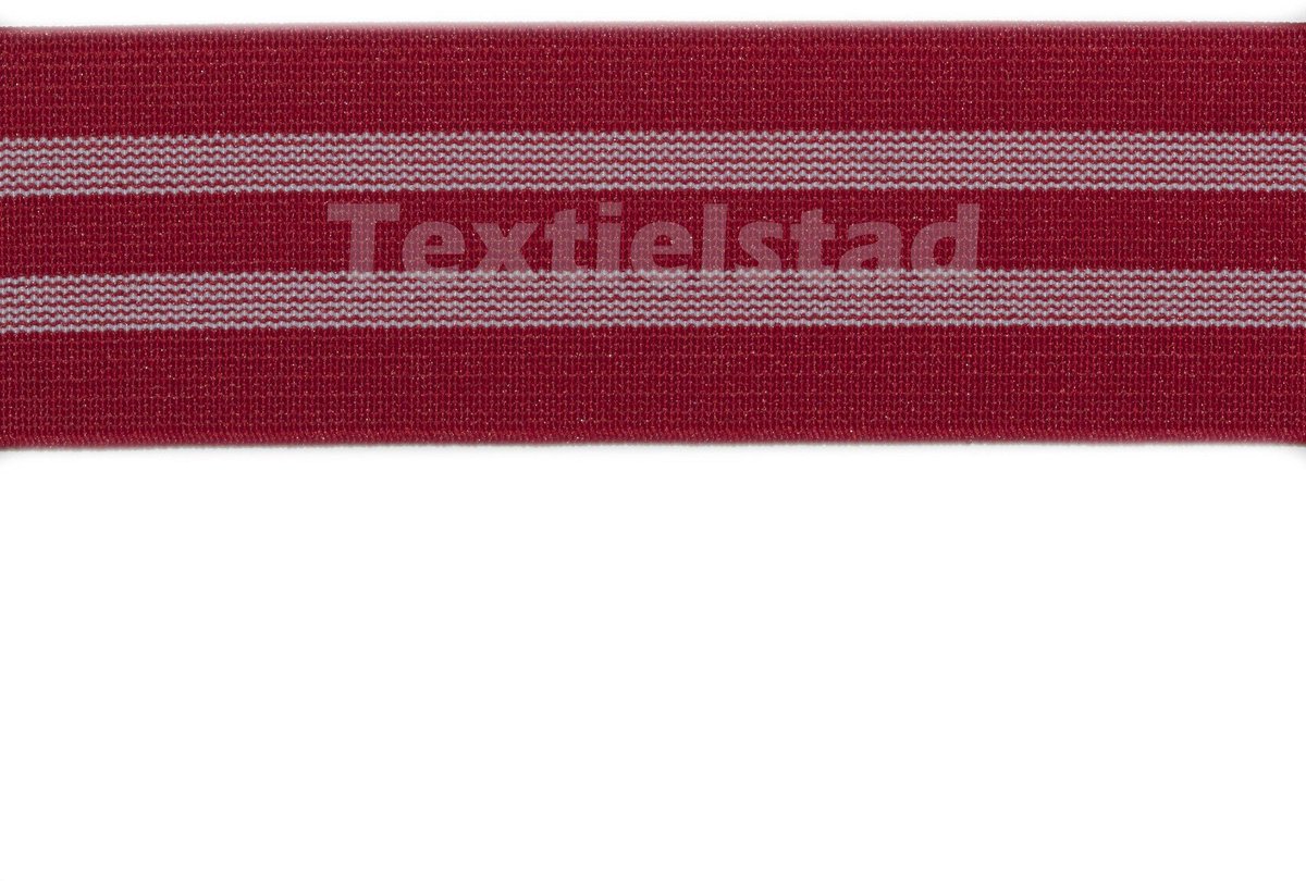 Elastiek PES/ED 40mm rood ~ wit - Elastiek - Textielstad