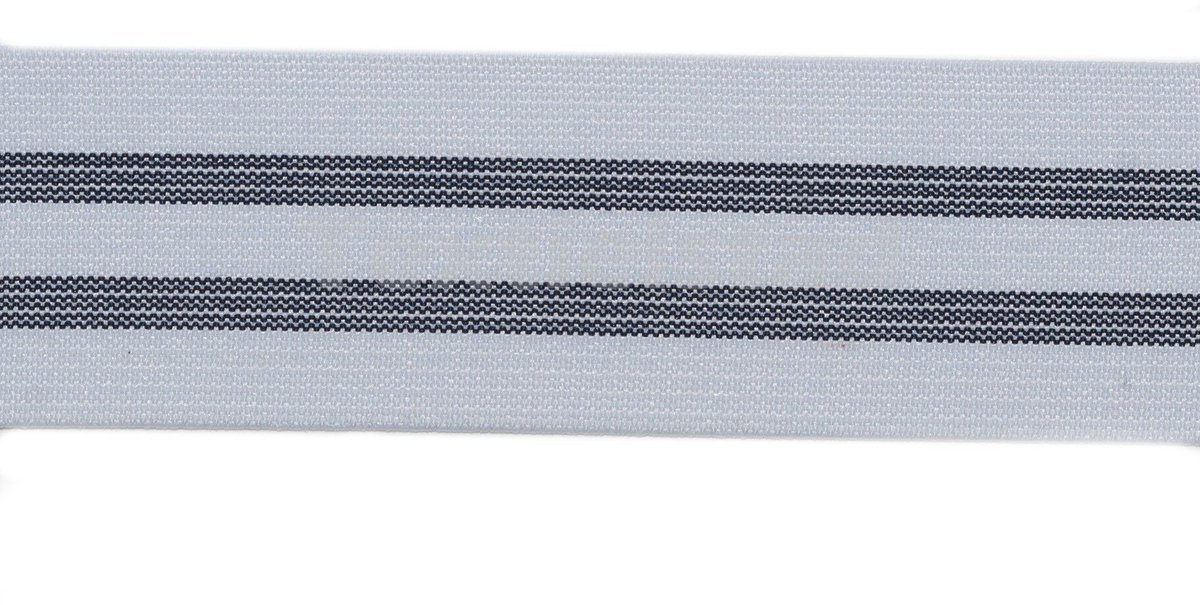 Elastiek PES/ED 40mm wit ~ blauw - Elastiek - Textielstad