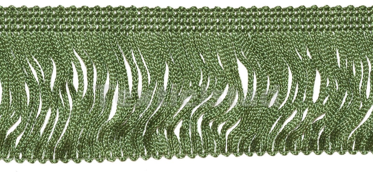 Franjeboord PE 60mm olijf - Franjes, Flosjes & Galon - Textielstad