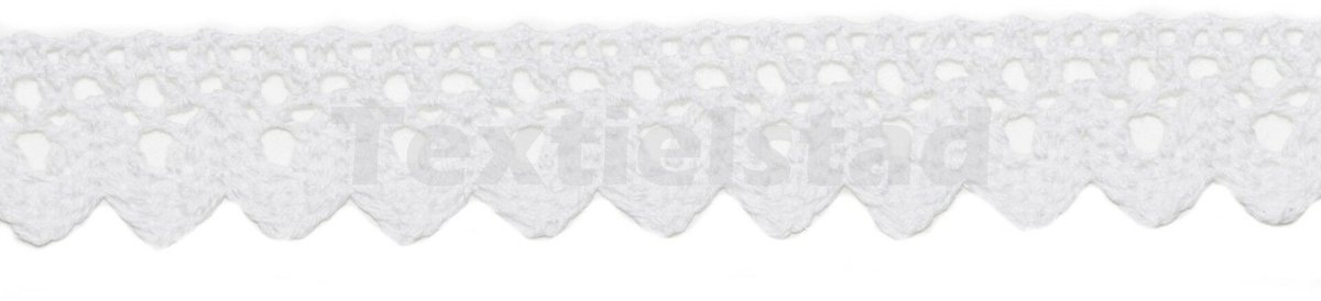 Kloskant katoen 20mm wit