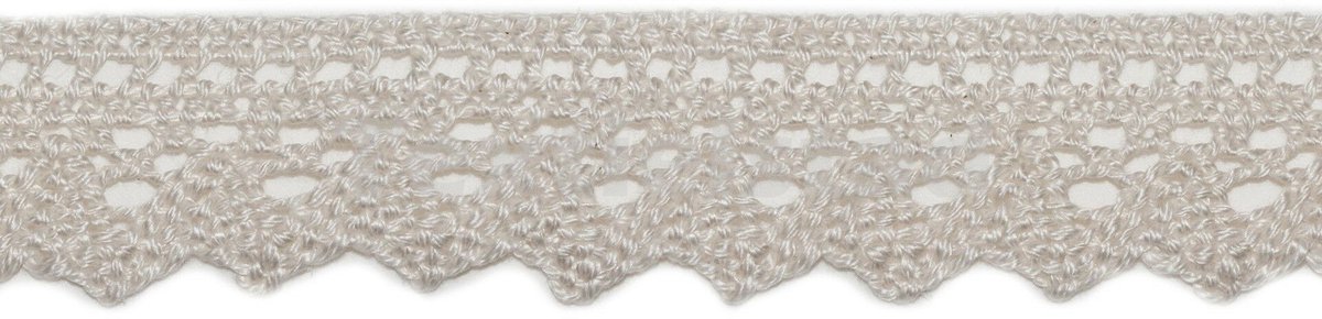 Kloskant katoen gemerceriseerd 27mm naturel