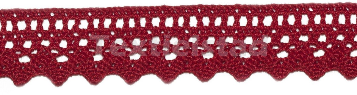 Kloskant katoen gemerceriseerd 27mm rood