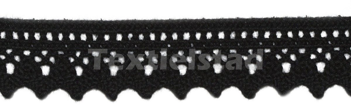 Kloskant katoen gemerceriseerd 30mm zwart - Kloskant - Textielstad