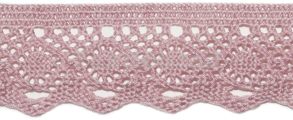 Kloskant katoen gemerceriseerd 50mm licht roze - Kloskant - Textielstad