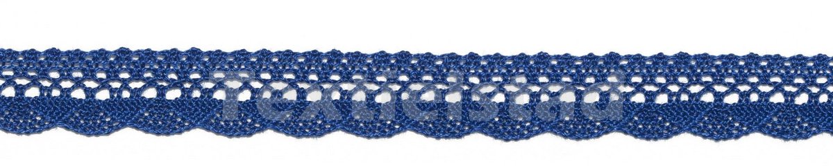 Kloskant katoen schulp 12mm kobalt - Kloskant - 1,2cm breed - Textielstad