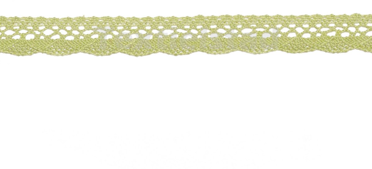 Kloskant katoen schulp 14mm appeltjes groen - Kloskant - 1,4cm breed - Textielstad