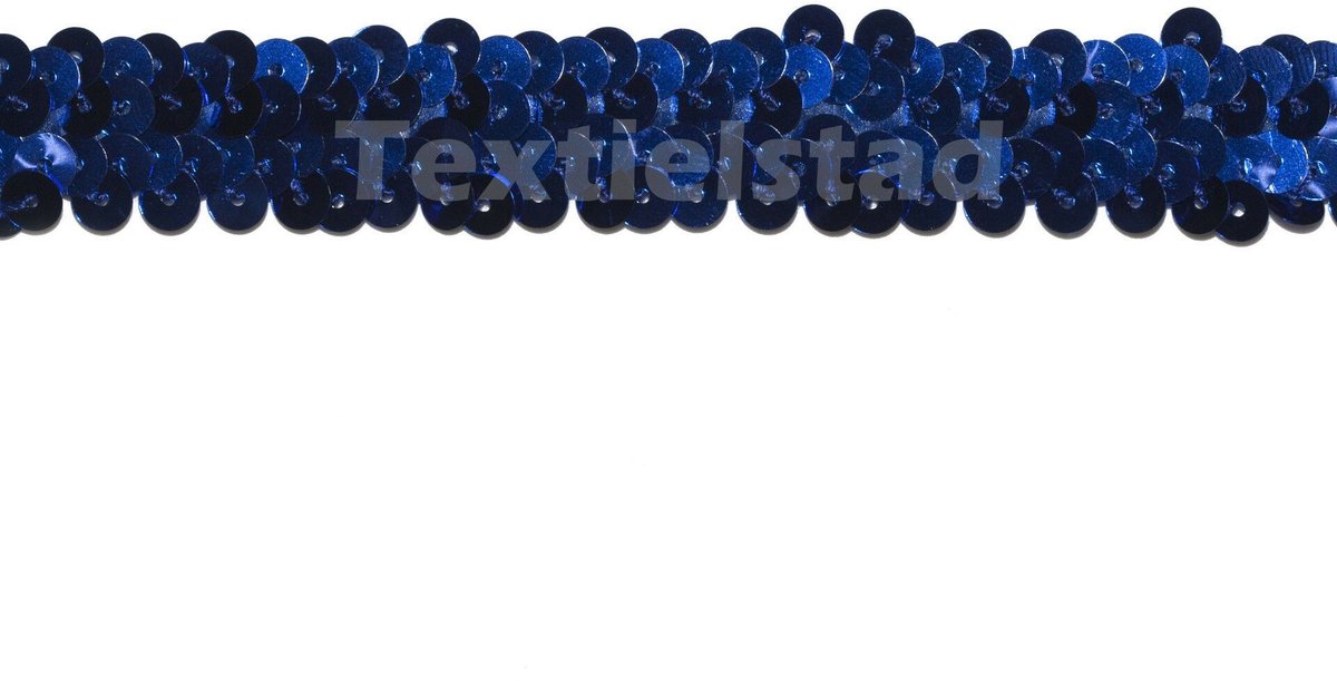 Paillettenboord 20mm elastisch kobalt - Textielstad