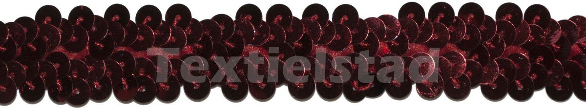 Paillettenboord 20mm elastisch rood