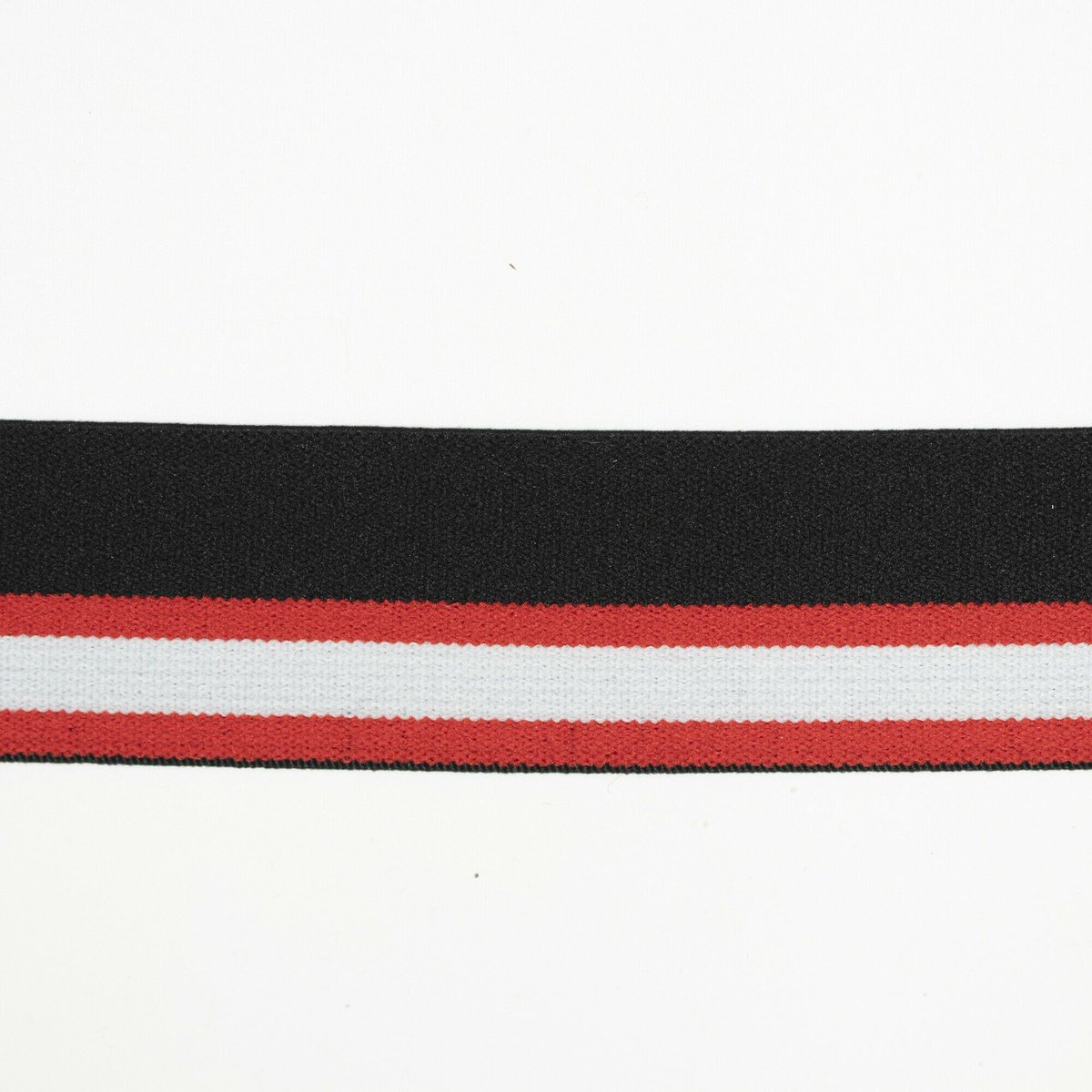 Textielstad Fournituren Banden - Elastiek 38mm PES/EL rood ~ wit - Fournituren elastieken band - Rood - 1 meter
