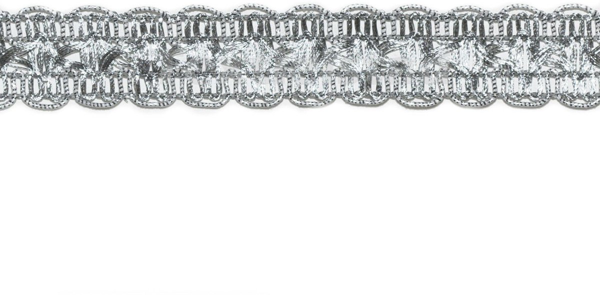 Textielstad Stoffen - Brokaatboord INOX 20mm zilver - stof - Zilver - 1 meter