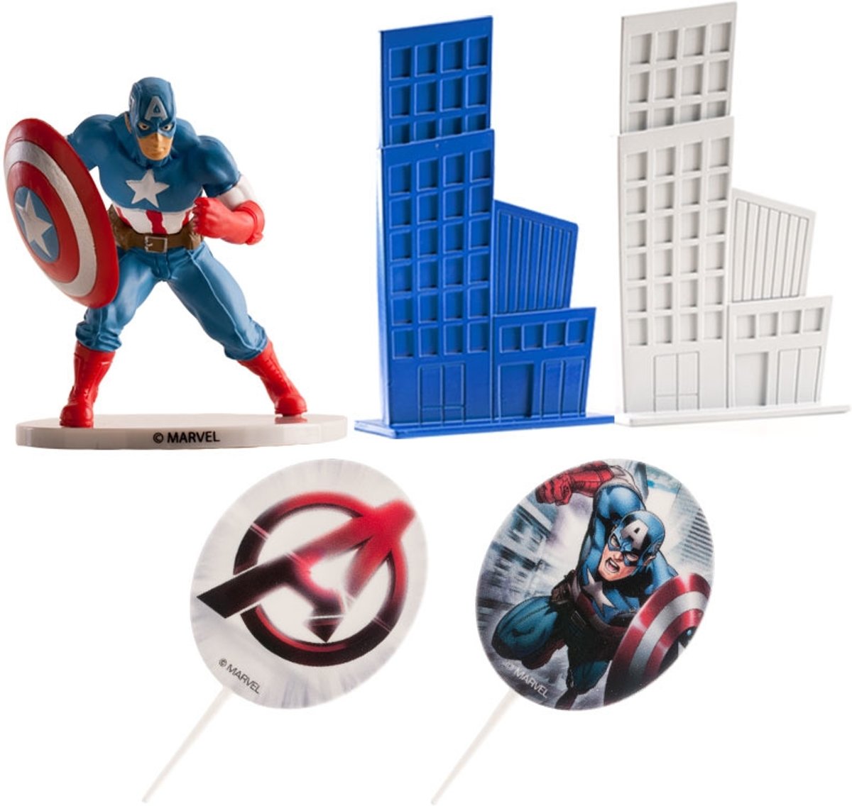 Captain America taart decoratie set M