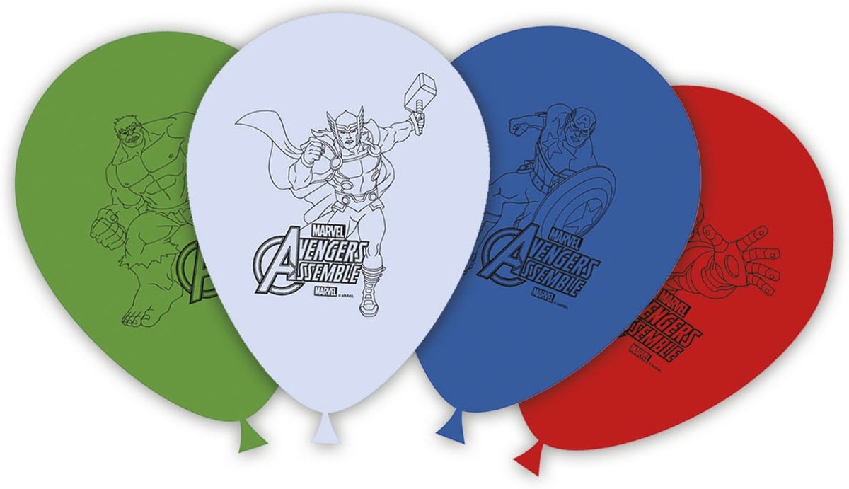 Set van 8 ballonnen van Avengers™ - Feestdecoratievoorwerp