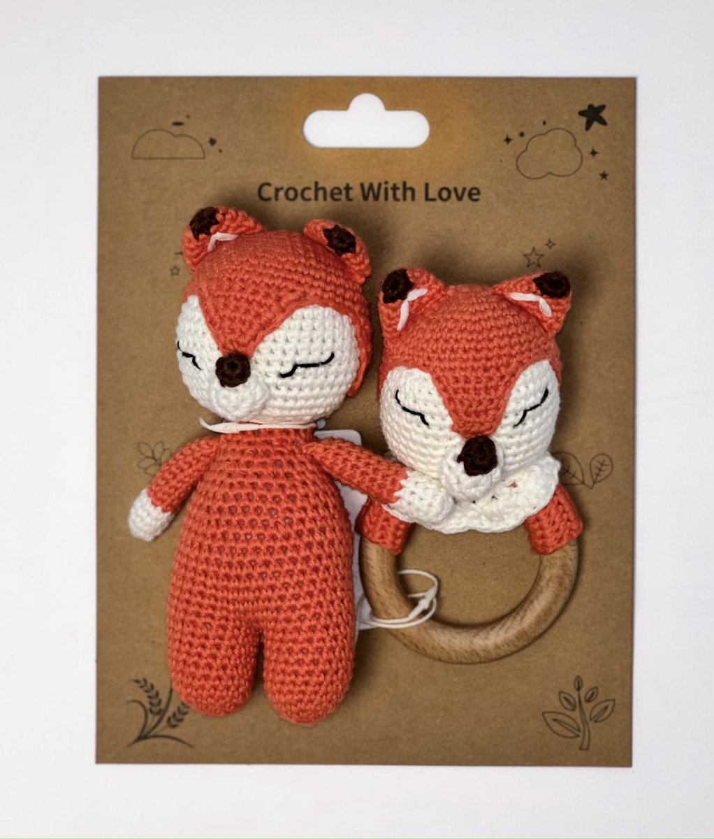 The Baby Supply - Knuffel & Rammelaar set - Vos