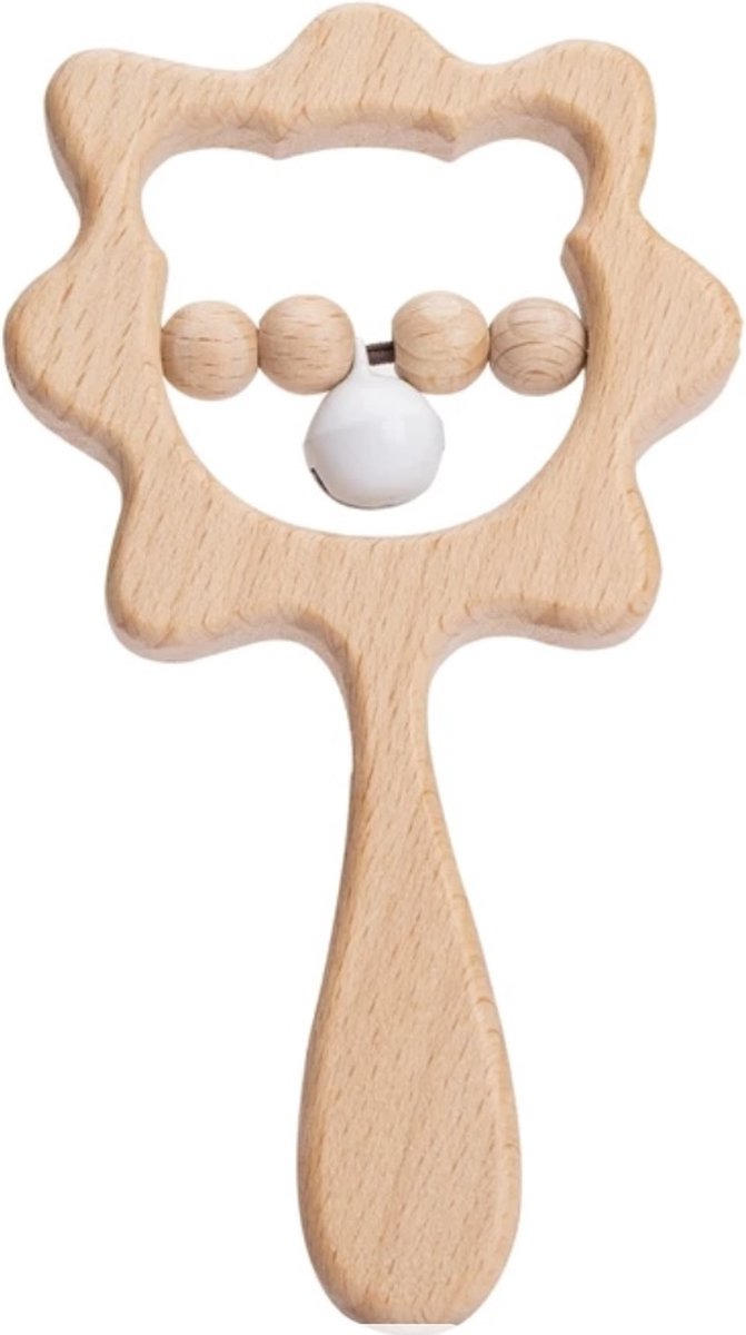 The Baby Supply Houten Rammelaar/bijtring Beer wit