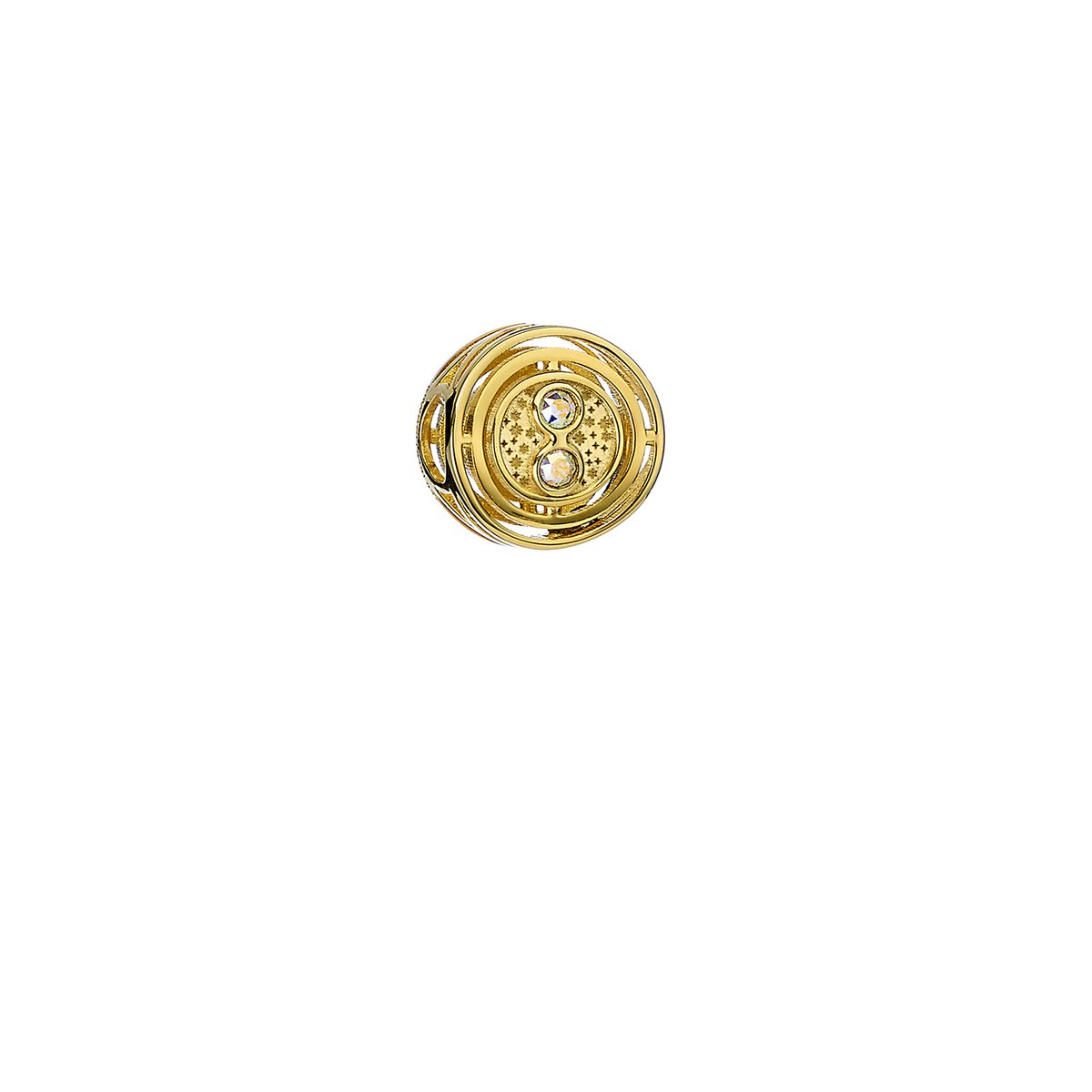 Official Harry Potter Gold Plated Sterling Silver Time Turner Spacer Bead with Swarovski Crystal Elements