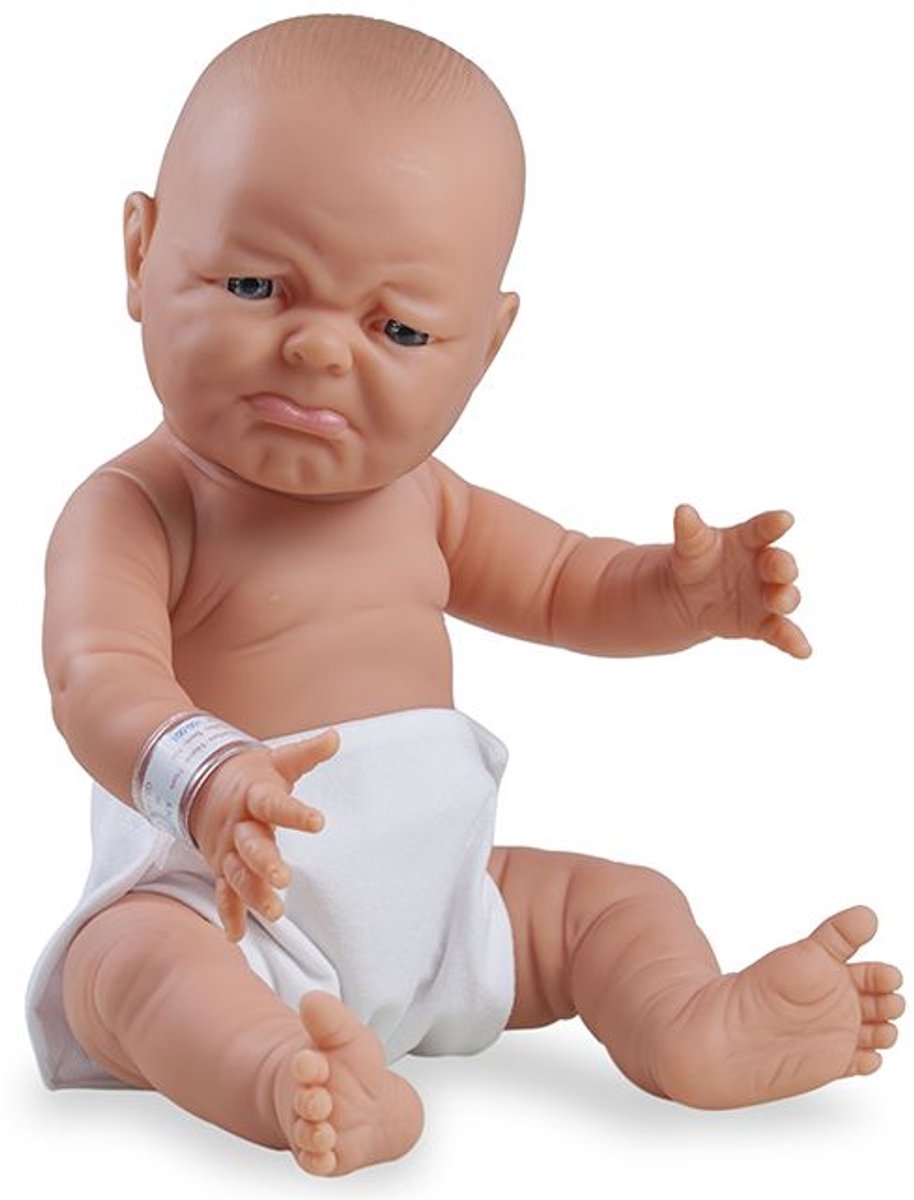 Babypop 45 cm jongen Luca verdrietig.