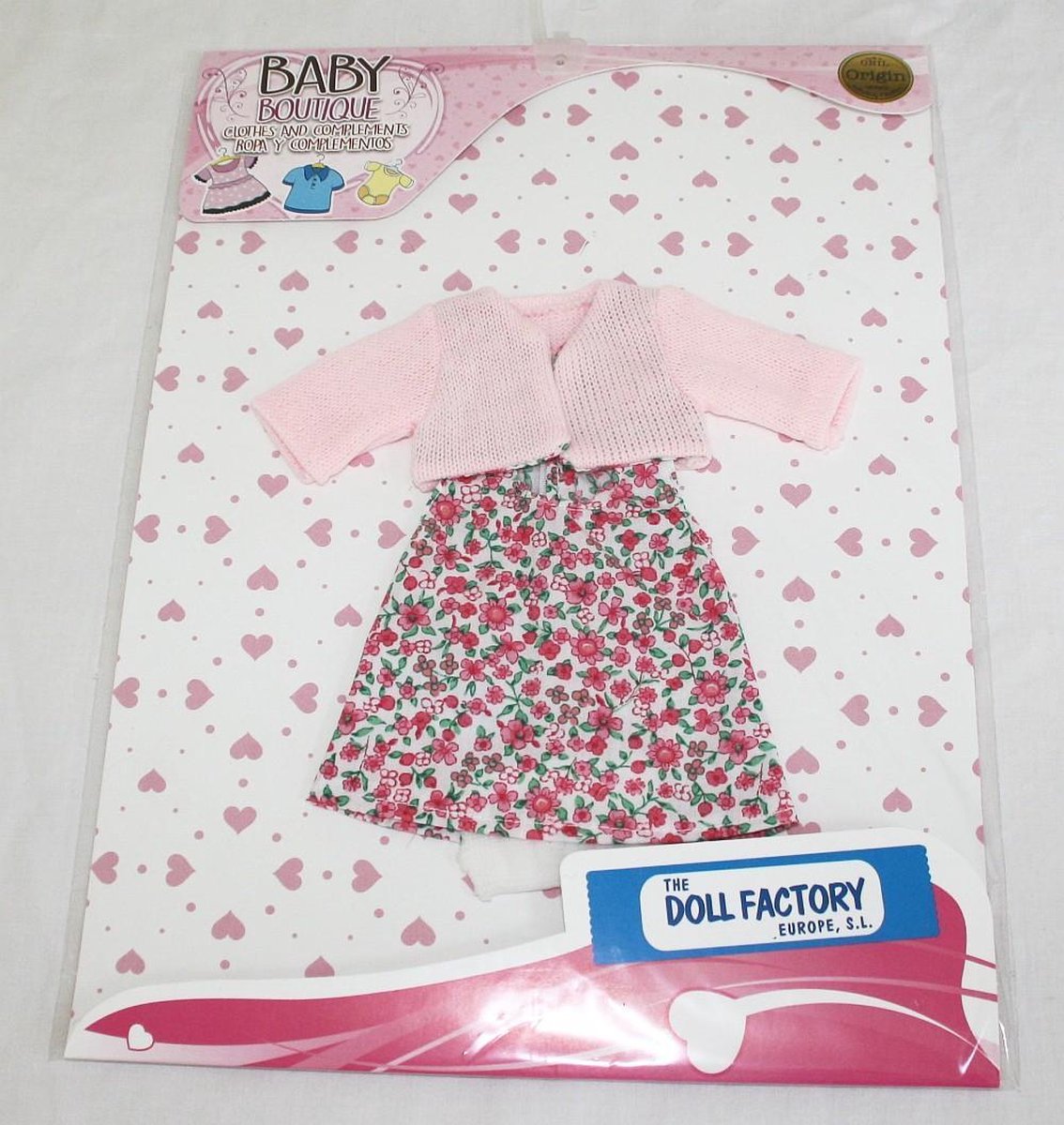 The Doll Factory Gebloemde Jurk met Vest 24 cm