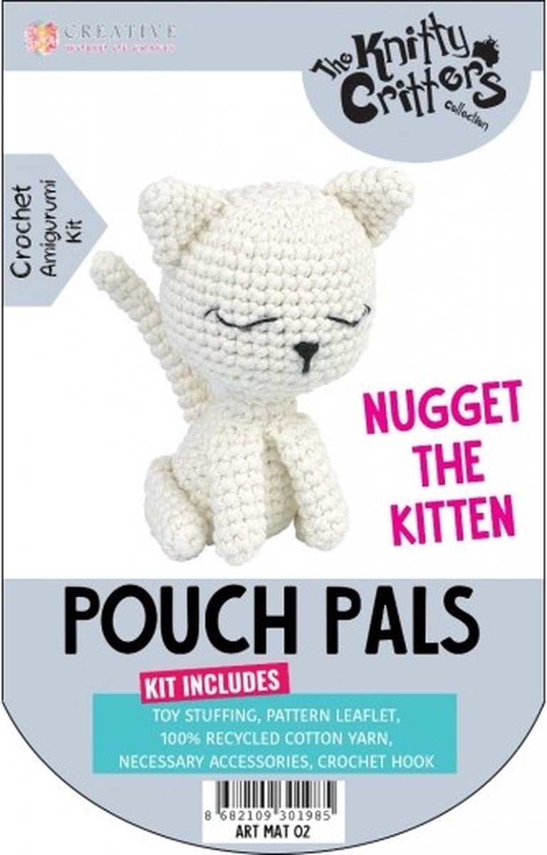 Haakpakket Knitty Critters Pouch Pals Nugget The Kitten