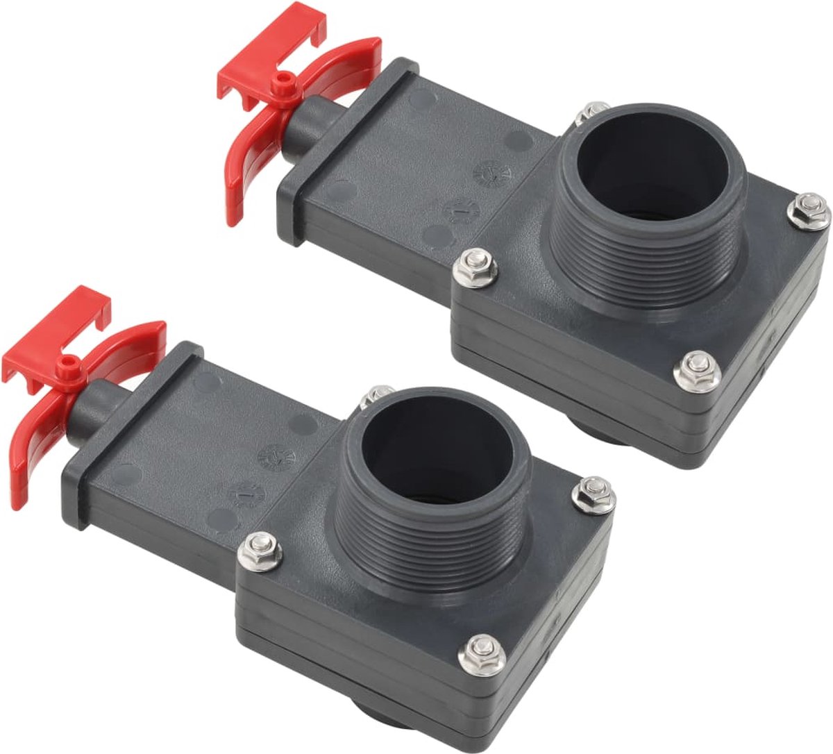 The Living Store Zwembadklep ABS - 1.5 - chloorbestendig - sluitklem - 38 mm - 2 stuks