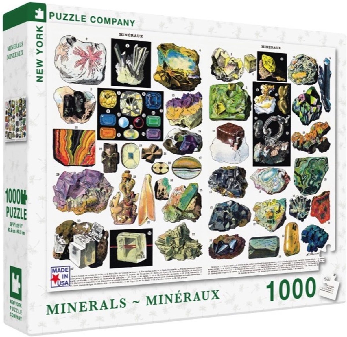 Minerals & Gems - NYPC Vintage Images Collectie Puzzel 1000 Stukjes