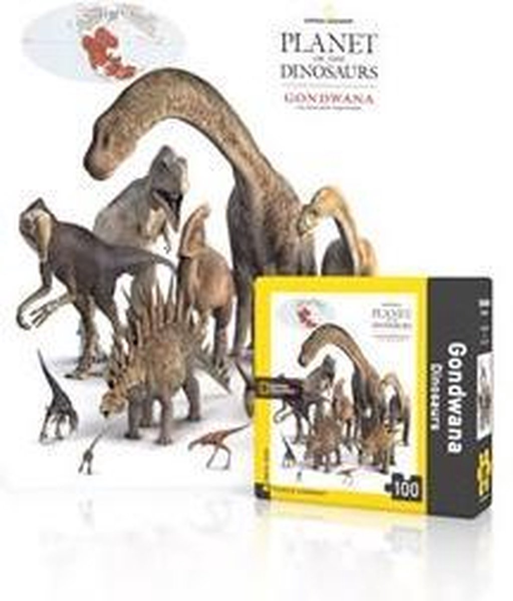 New York Puzzle Company Mini Puzzel National Geographic Gondwana Dinosaurs 100 Stukjes