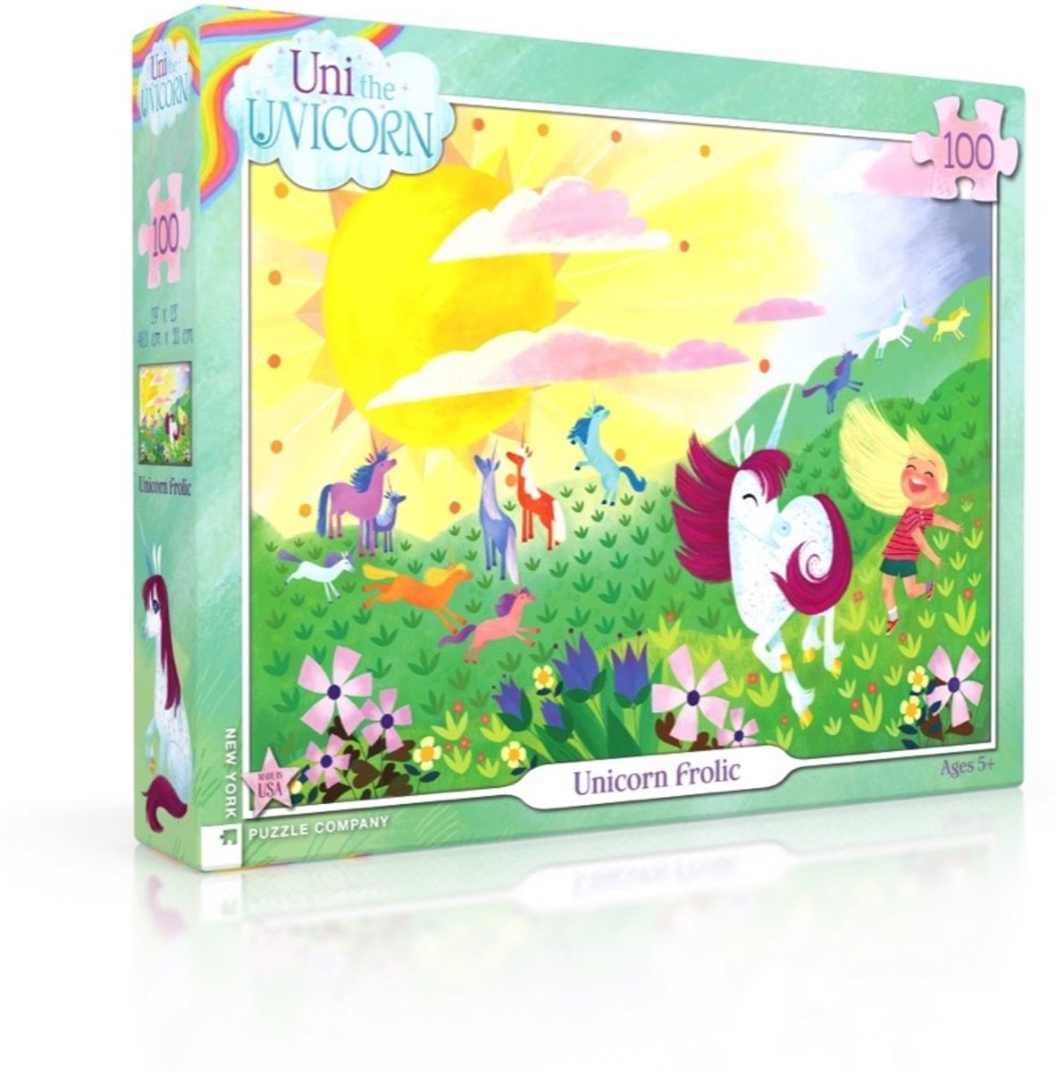 Unicorn Frolic - NYPC Uni the Unicorn Collectie Puzzel 100 Stukjes