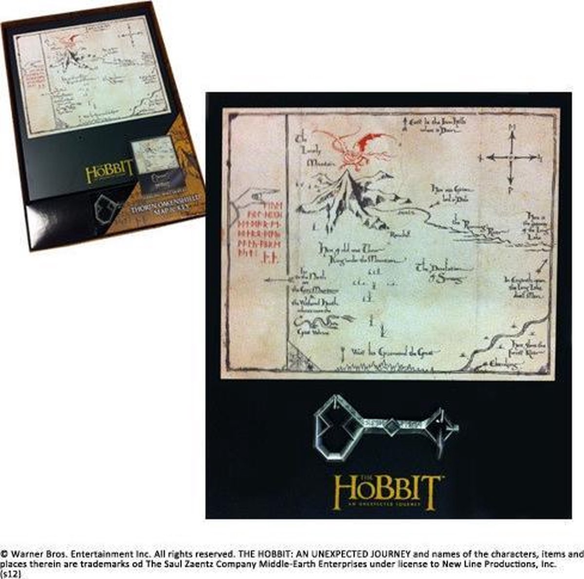 The Hobbit: Thorins Key and Map Black Small key
