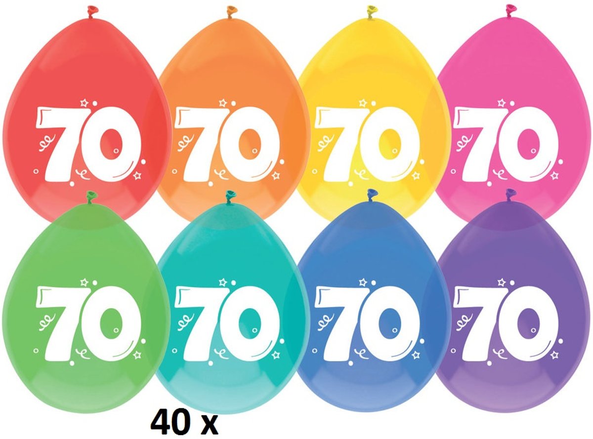 40x ballonnen - 70 jaar - 30 cm