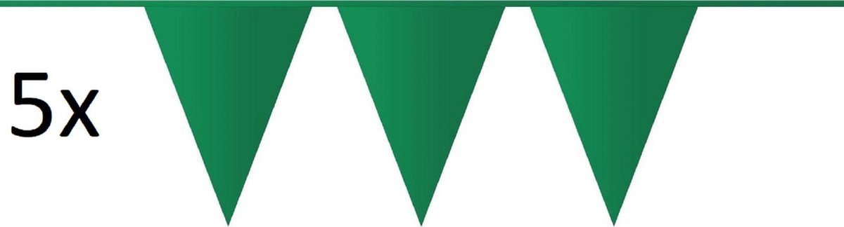 5x vlaggenlijn - groen - 10 meter