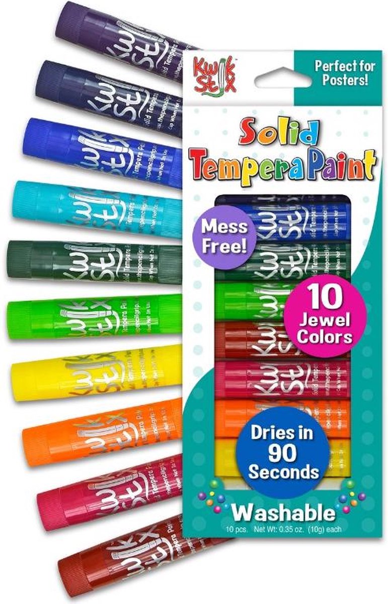 Kwik Stix verfkrijtjes jewel kleuren - 10 stuks - TPG678