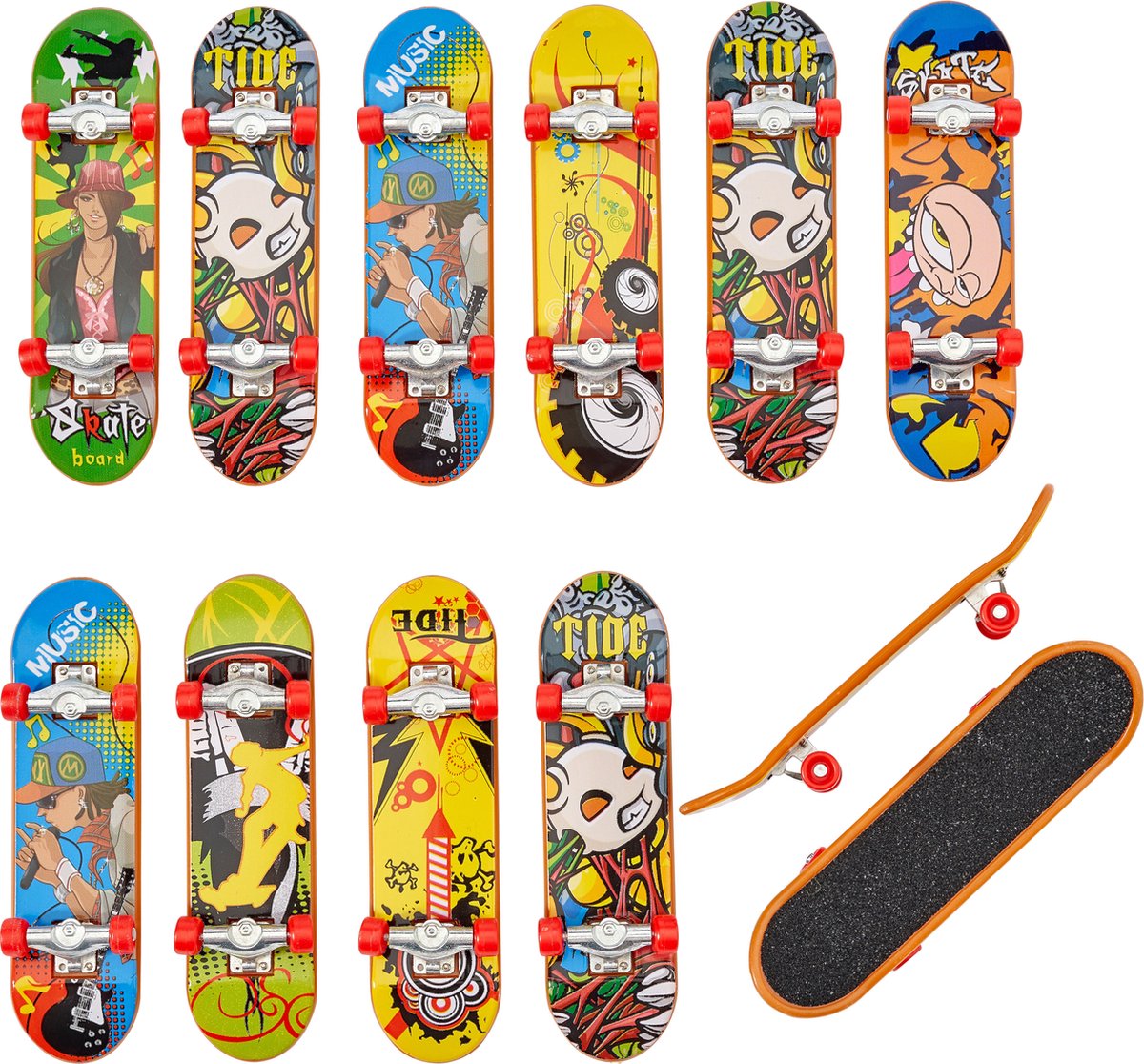 THE TWIDDLERS 12 Vinger Skateboard Speelgoed, Handspelletjes Fingerboard voor Jongens - Verjaardagen, Kinderfeestjes, Uitdeelcadeautjes, Traktaties