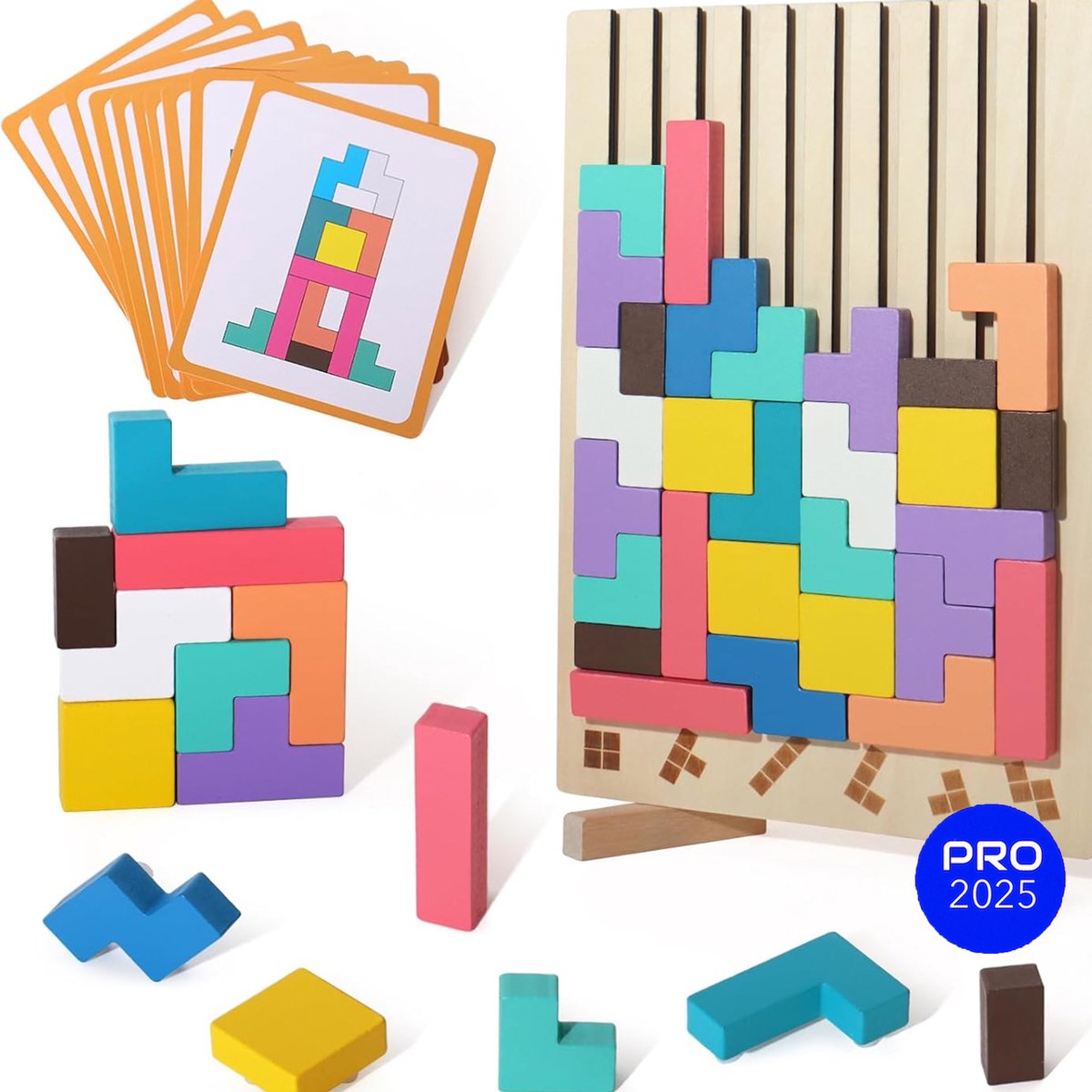 Puzzel Hout - Houten Stapelpuzzel - Stapelpuzzel Montessori - Montessori Speelgoed - Fijne Motoriek - Educatief Speelgoed - Houten Puzzel - 3d Puzzel