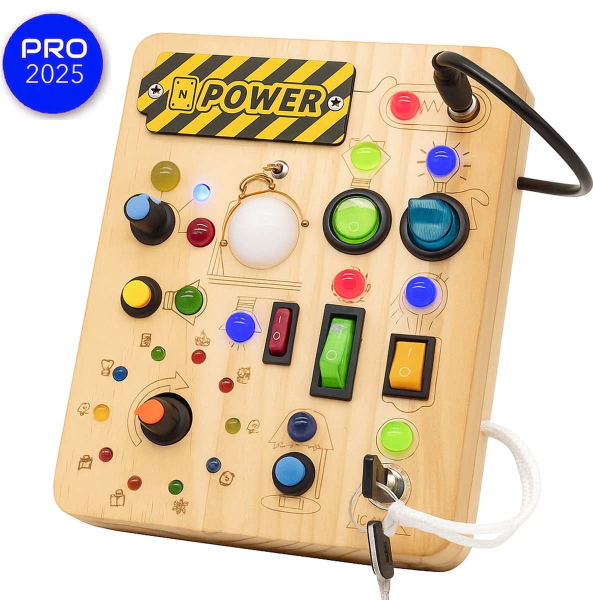 Vionel Montessori Speelbord - Montessori Busy Board - Activity Board - Montessori Houten Speelgoed - Sensorisch Educatief Speelgoed voor Babys en Peuters - Activiteitenbord