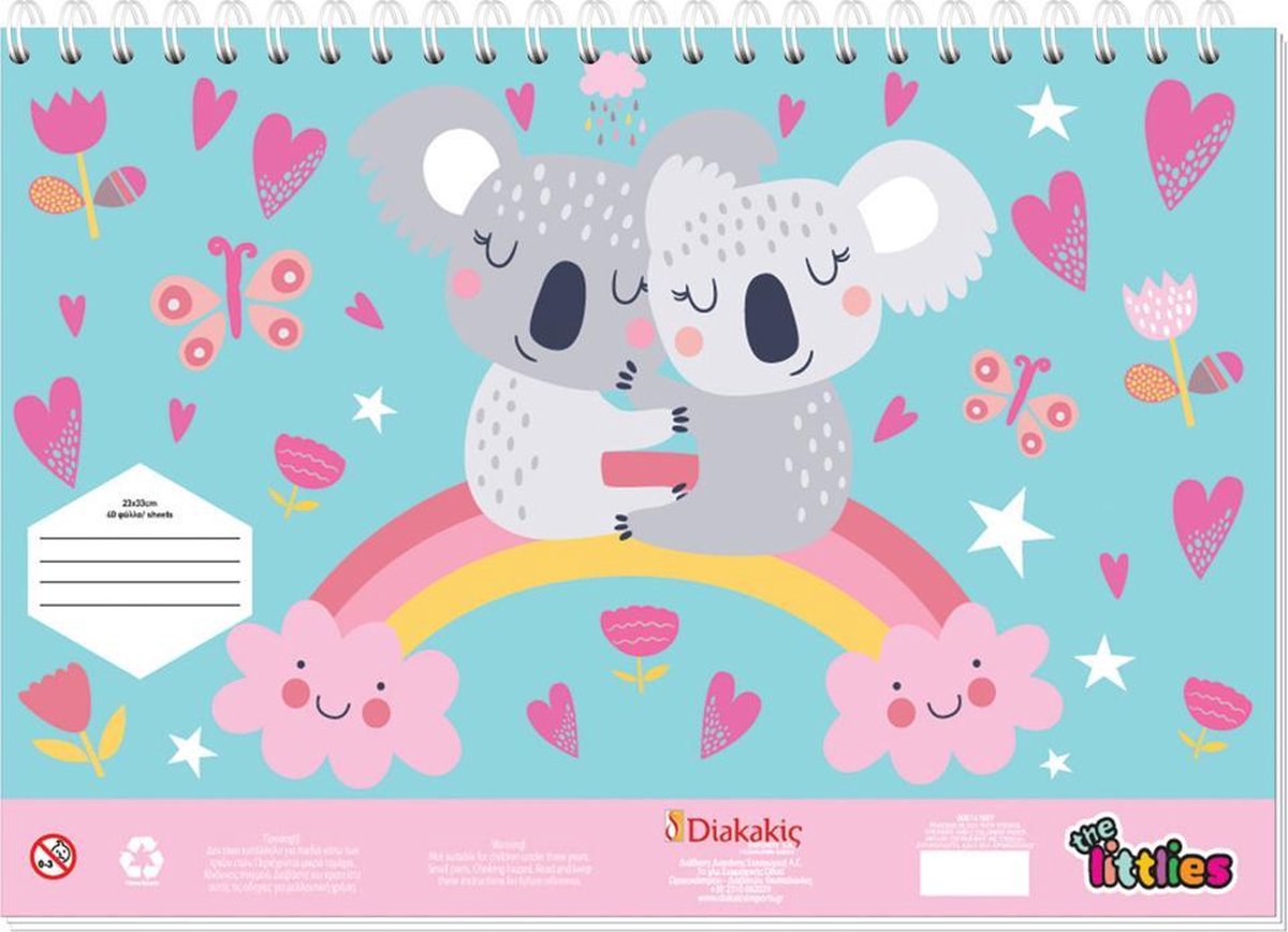 The Littlies Schetsblok Koalas Junior 23 X 33 Cm Papier Blauw
