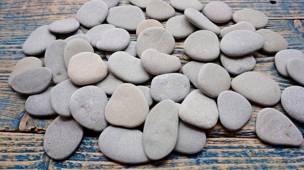 Schilderbare Happy Stone Stenen 15 Stuks - Vlakke Keien - Pebbles- Schilderbaar 4-6 CM - Stenen Schilderen - Happy Stones