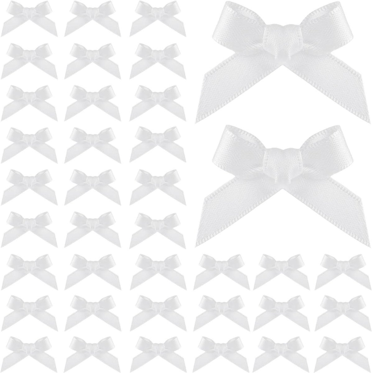 TheLau - 100 stuks Lintstrikken 40x10mm - Handwerk Decoratie Linten voor Cadeaus en Feesten - Wit