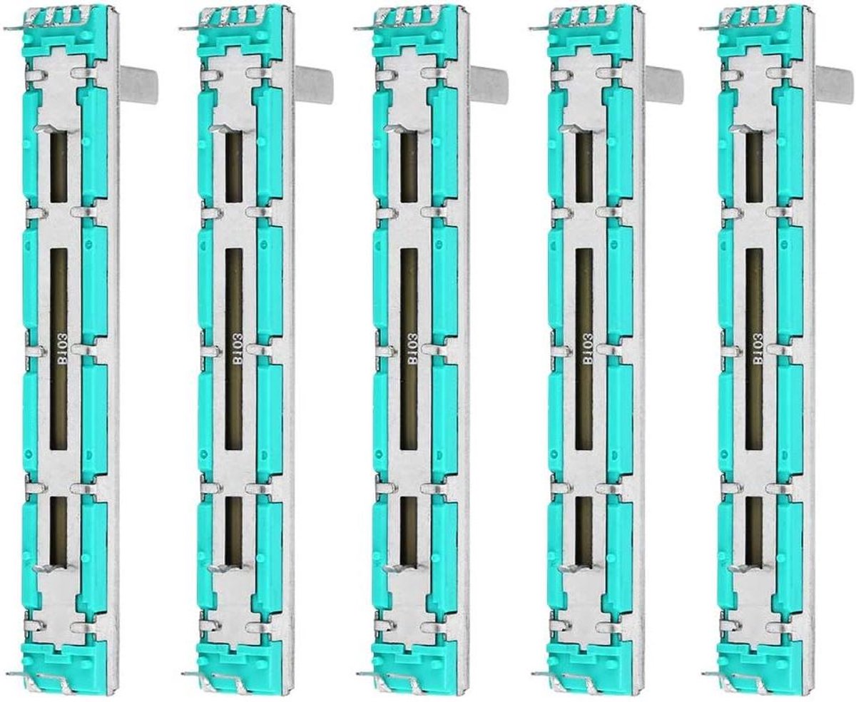 TheLau - Dubbelkanaals Schuifpotentiometer B10K voor Meerdere Doeleinden - Set van 5
