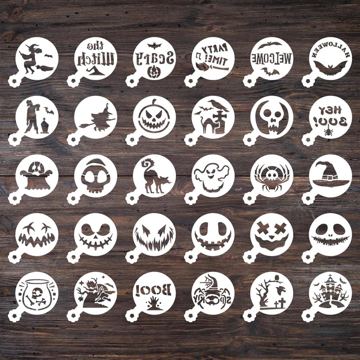 TheLau - Herbruikbare Halloween koffiesjablonen voor Latte Art - 30 stuks