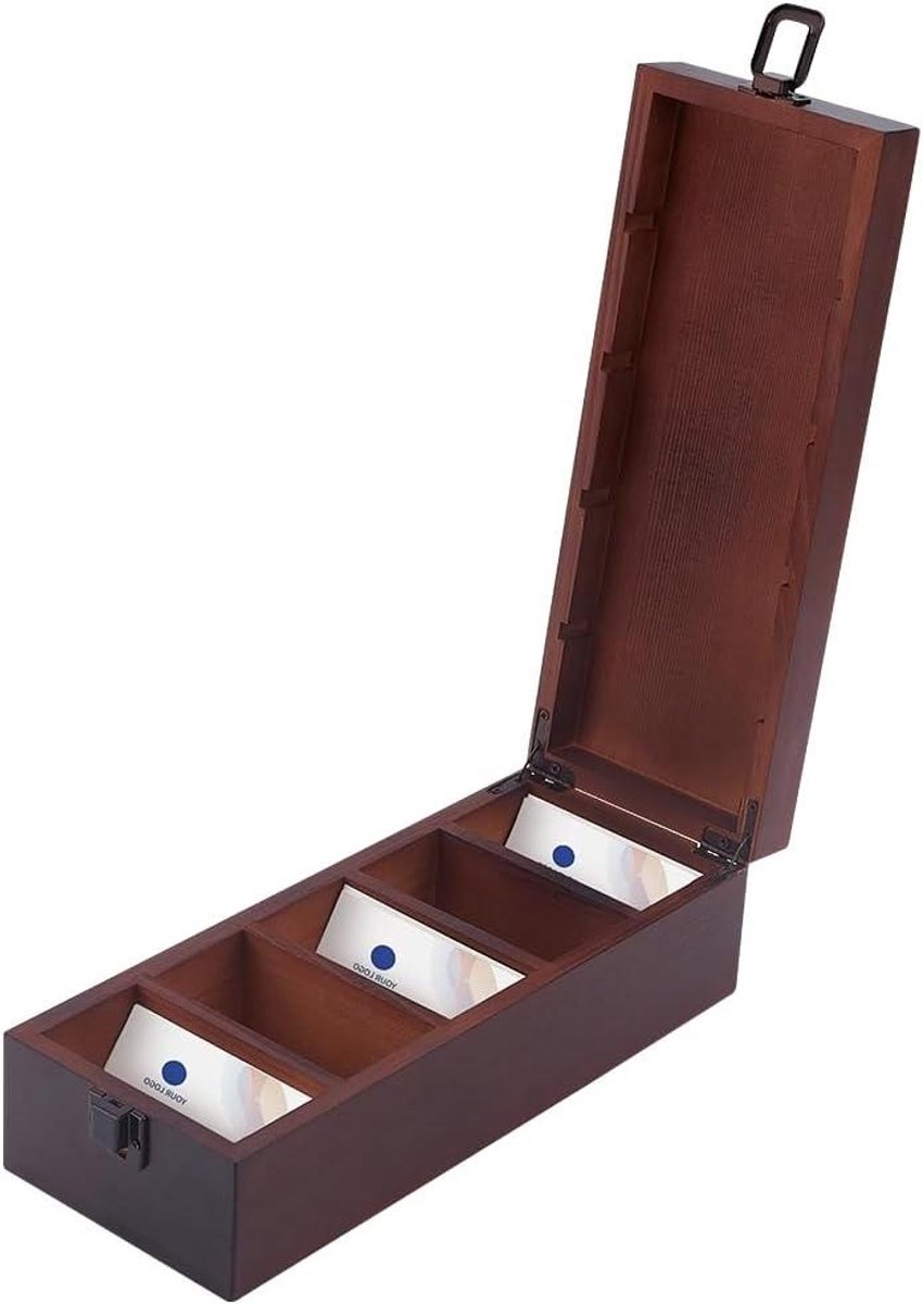   - Houten Kaartenorganizer met Verdelers, Bureau-organizer voor Kantoor en Thuis, 28 x 11 cm