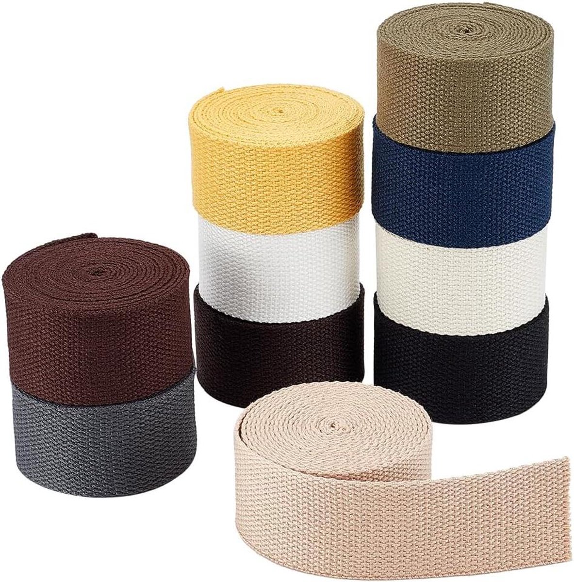 TheLau - Katoenen tas riemen in 10 kleuren voor DIY ambachten en meubeldoek - 25m/82ft